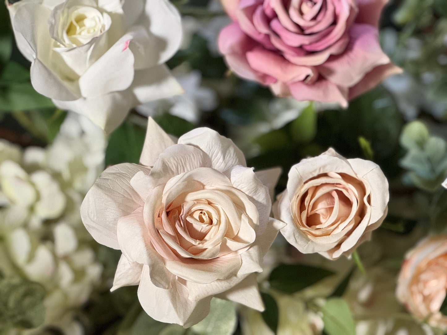 Blushing Blooms Floral Pillars